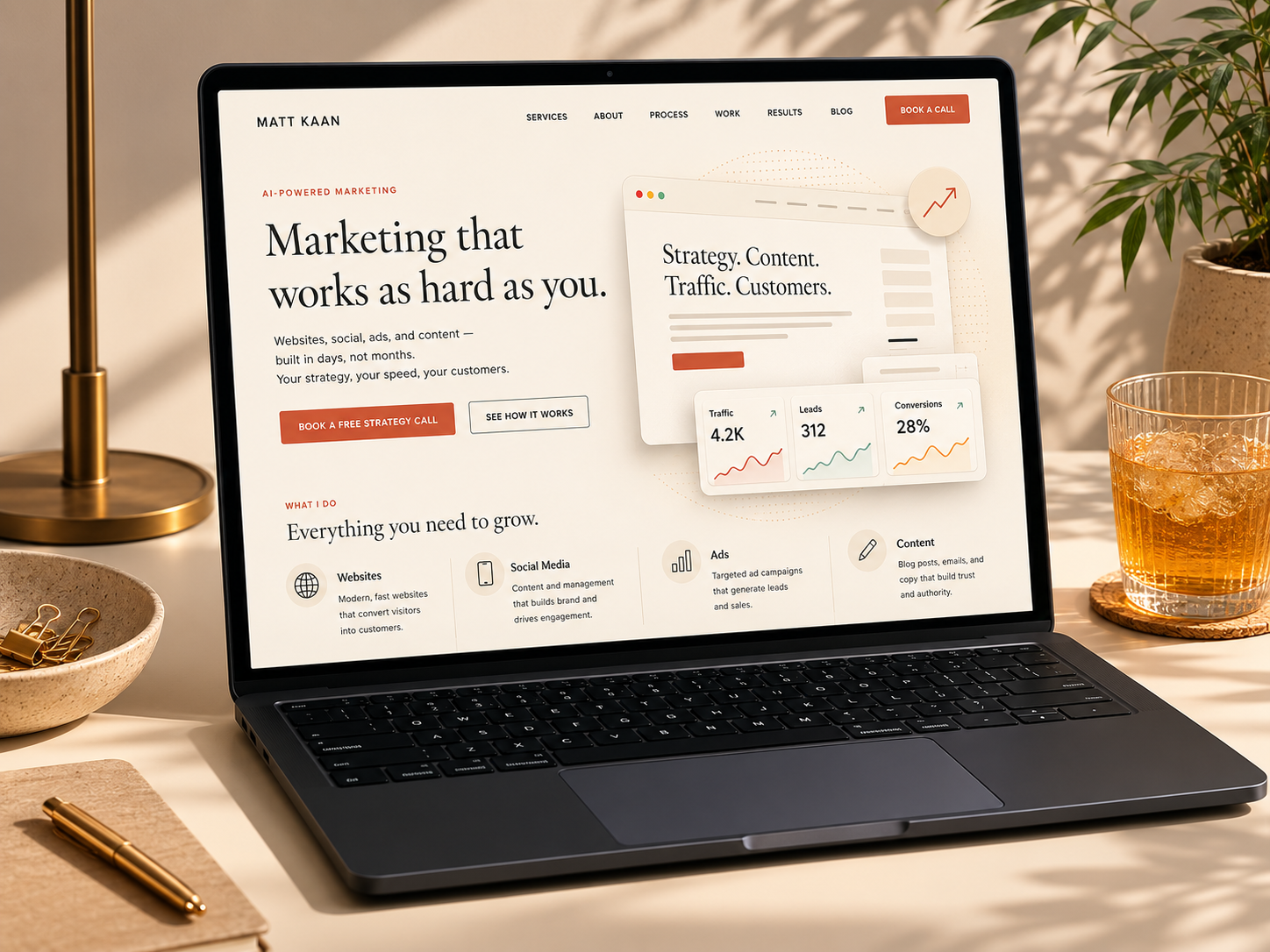 Custom website mockup