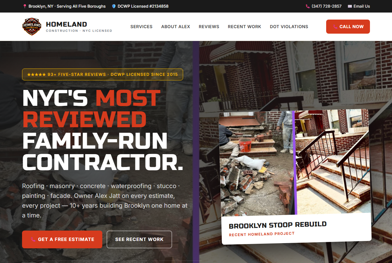 Licensed contractor website