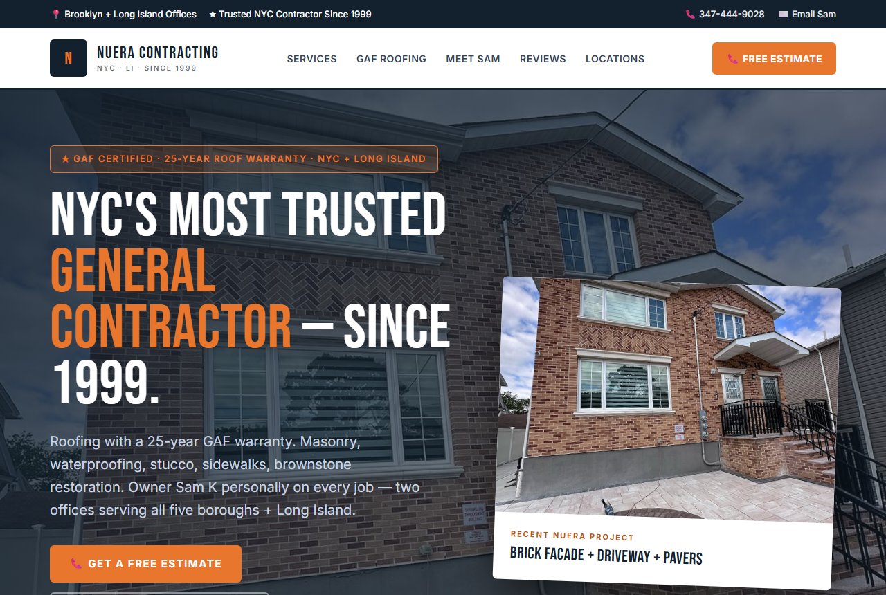Roofing and masonry website