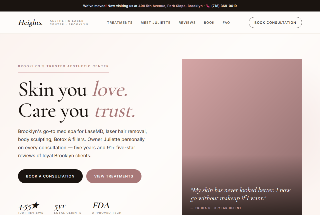 Aesthetic laser center website