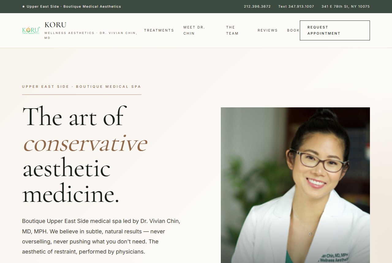 Med spa and wellness website