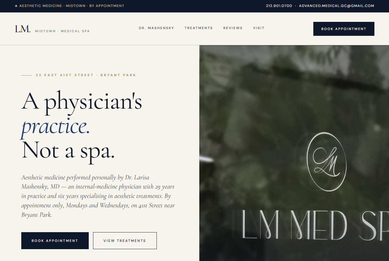 Medical spa website