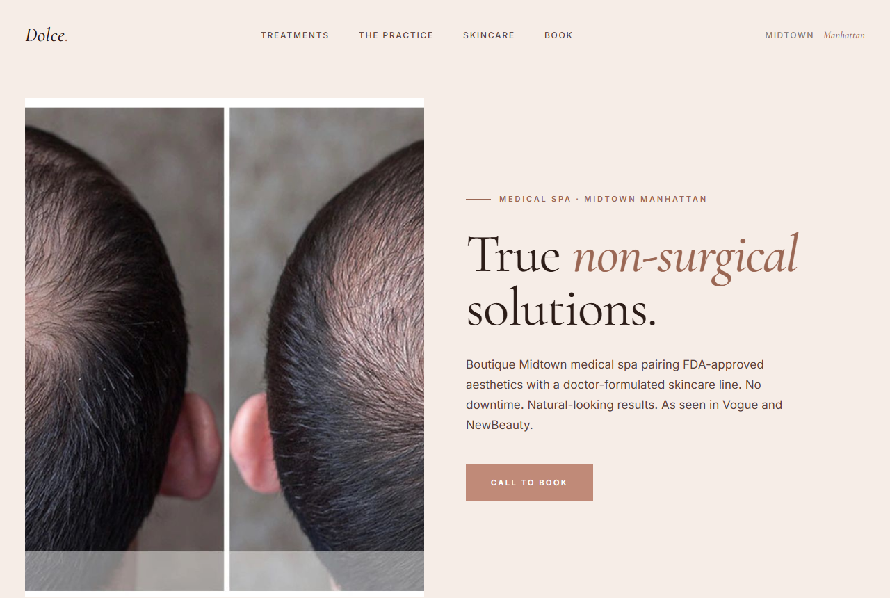 Medical spa website