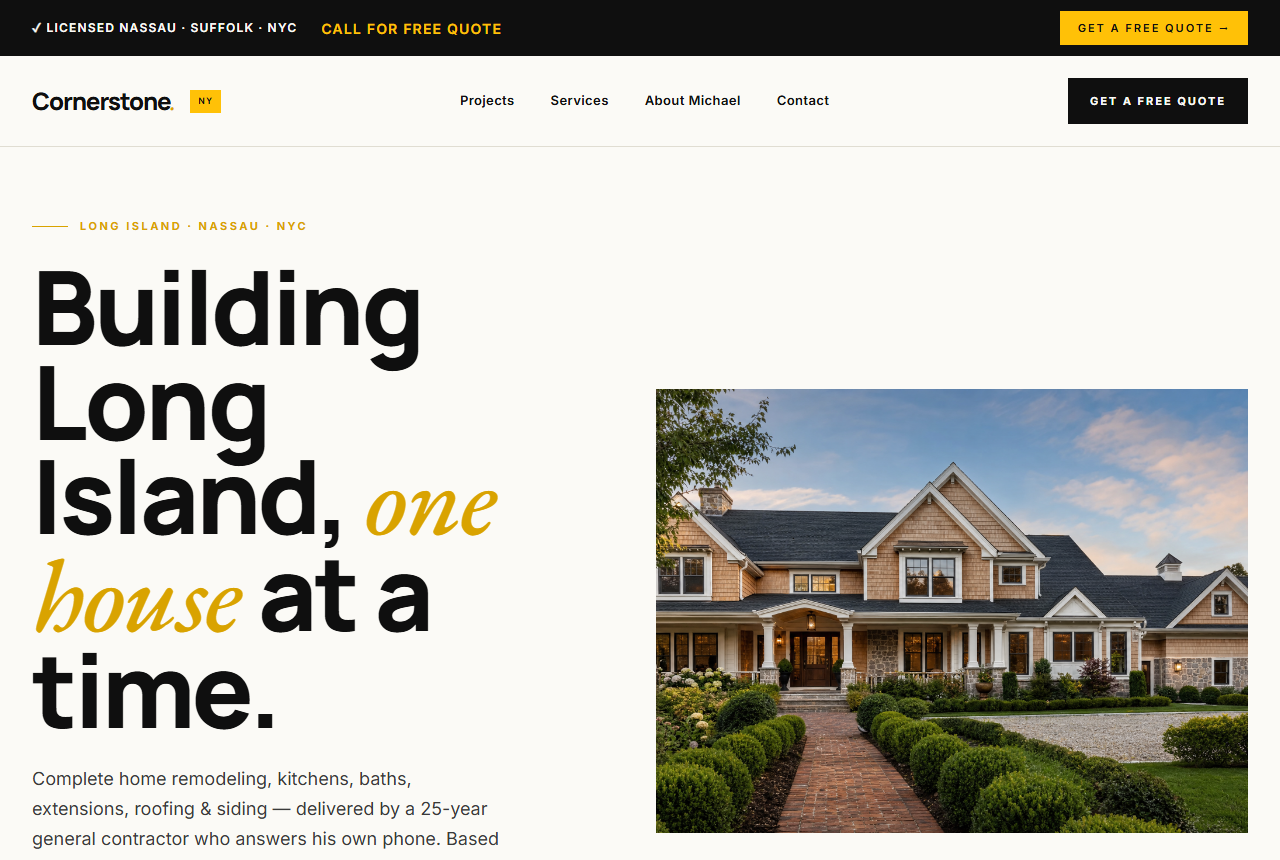 General contractor website