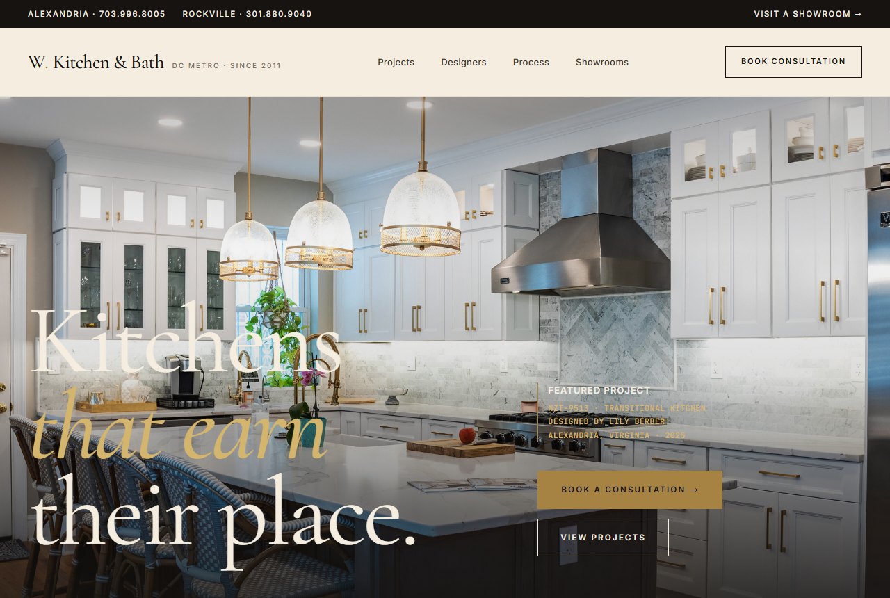 Design-build kitchen and bath website