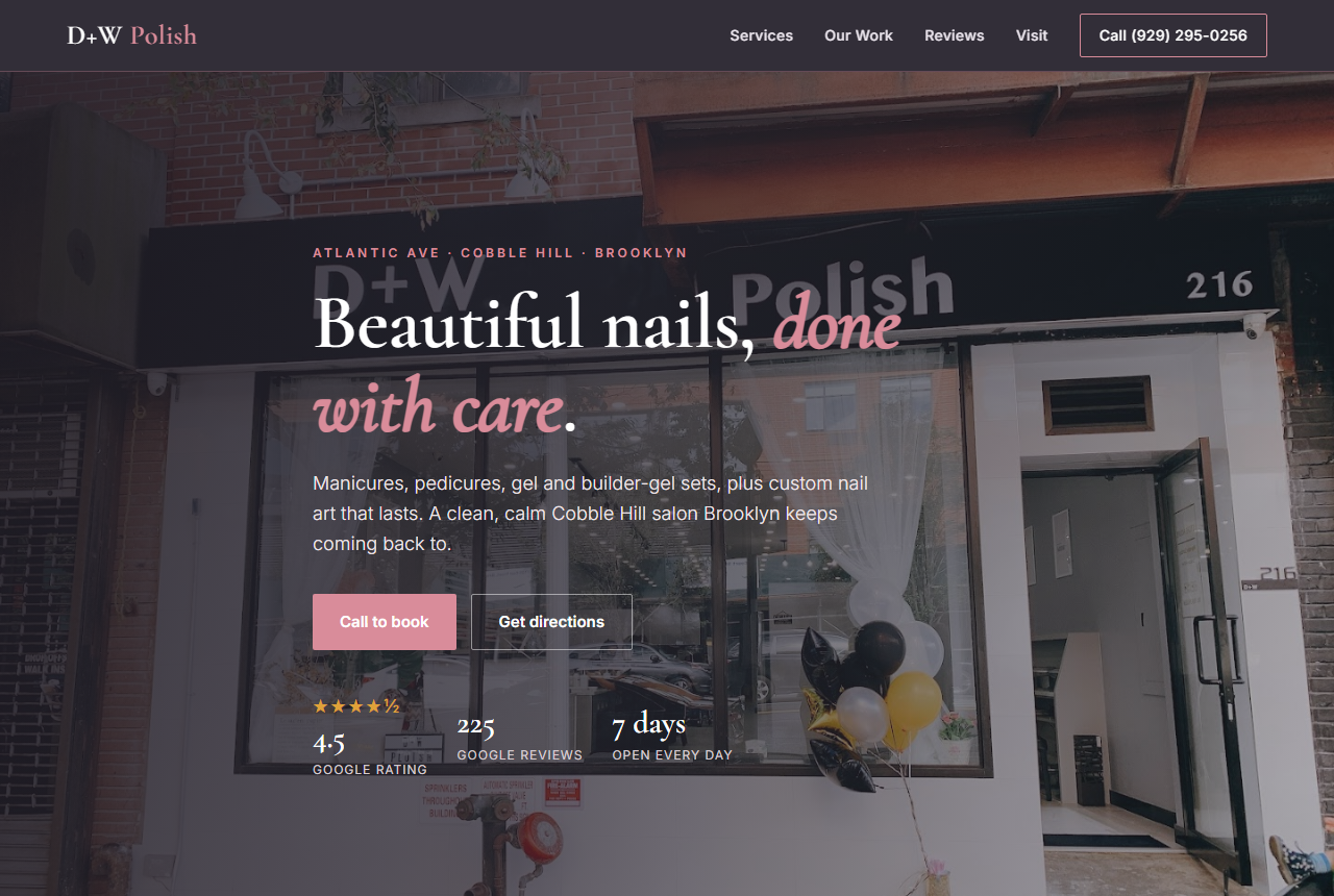 Nail salon website