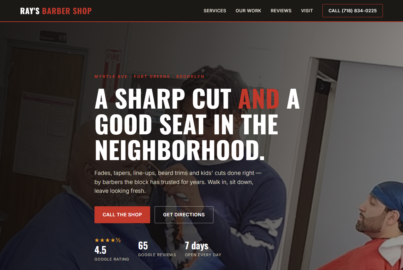Barber shop website